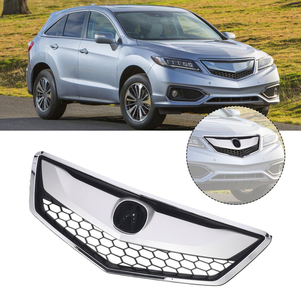 Front Bumper Upper Grille with Chrome Trim 71121TX4A51 Mesh Bumper Hood Grille Assembly Replacement for RDX 2016-2018