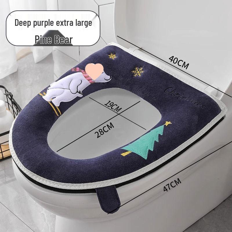 Universal Waterproof Zippered Toilet Seat Cushion - Cute, Thickened, and All-Season