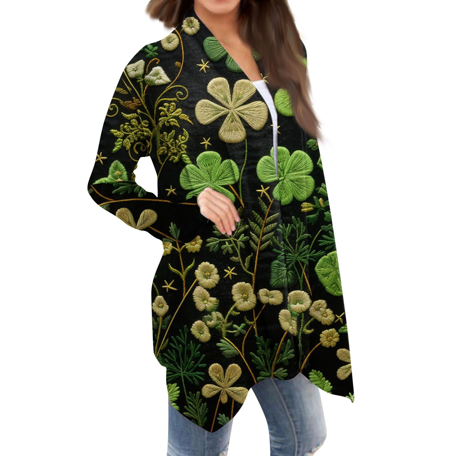 

Женская мода, повседневный рождественский принт, кардиган средней длины, куртка, пальто XXXL