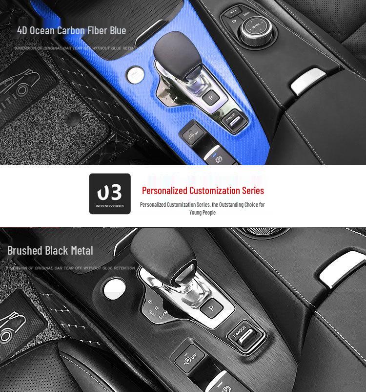 BMW X1/X2 Carbon Fiber Interior Anti-Kick Sticker (2016-2020) - Transparent TPU Console Protector