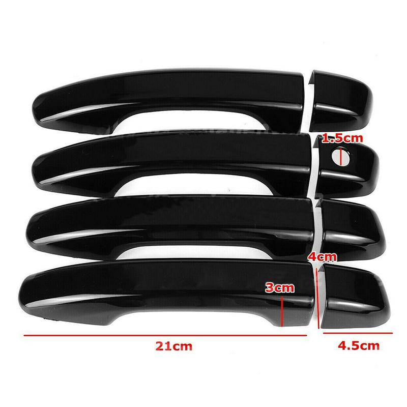 8Pcs/set Car Exterior Door Handle Cover Trim Gloss Black ABS Cap Auto Replacement Parts for Honda Accord