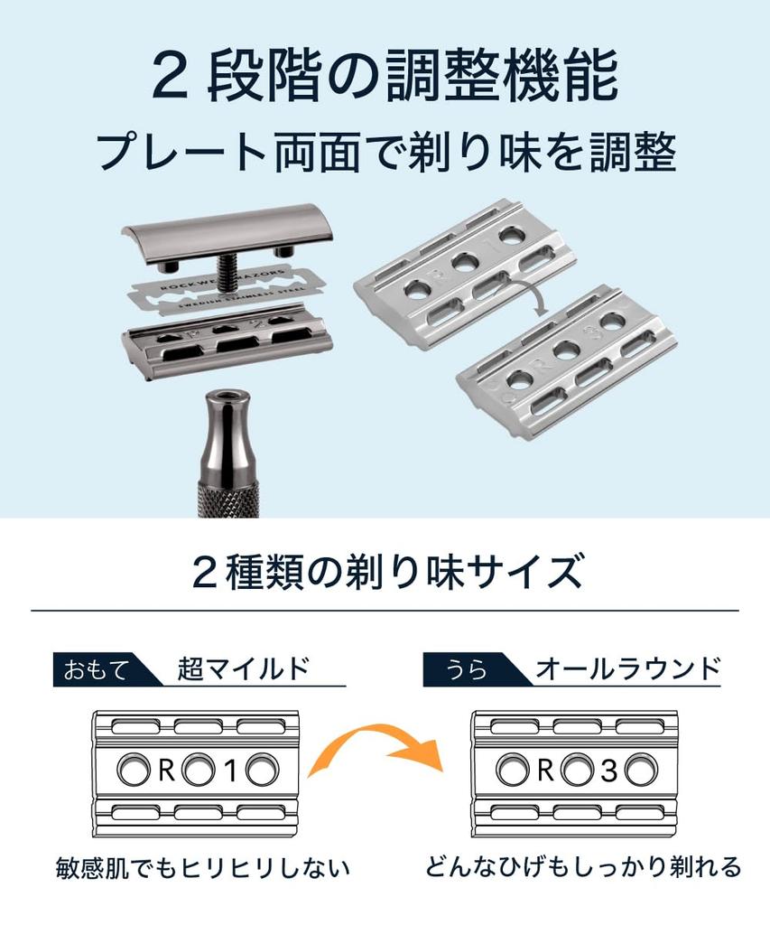 Rockwell Razors 2C Patented Razor Holder with Adjustable Single Premium Shaving Suitable for Beginners and Sensitive Includes 5 Replacement Blades