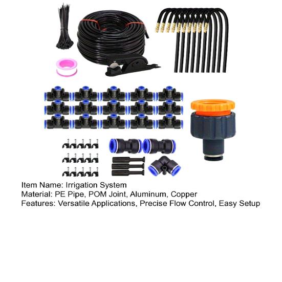 10M/15M Garden Irrigation System Irrigation Hose with 360-Degree Bendable Nozzles Quick Connect Drip Irrigation System for Greenhouse Lawn Watering