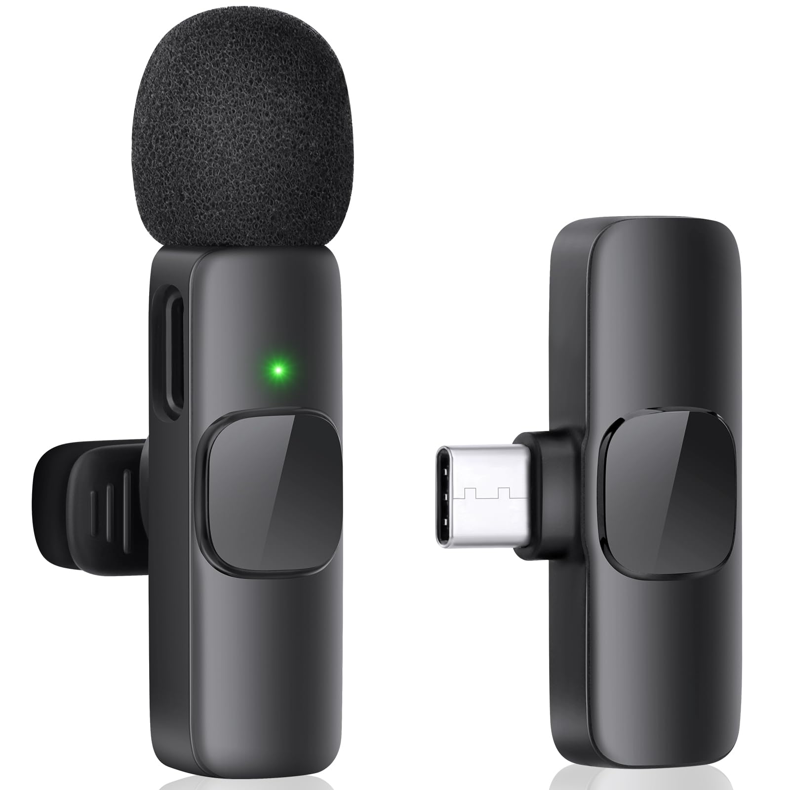 

2025 Новый беспроводной петличный микрофон с круговым захватом звука, Type-C, совместимый с iPhone 1615 и Android, шумоподавление, мгновенное подключение,