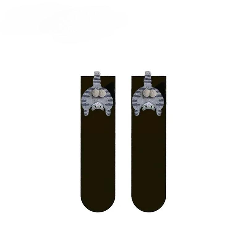 

Cartoon Cat and Dingdong Egg Pattern Maternity Couple Socks for Spring and Summer Medium-Cut Daily Wear Ins Style Women’s Socks One size