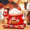 6.5/8.5 Inch Ceramic Beckoning Cat Maneki Neko Ornament Swing Lucky Fortune Cat Feng Shui Decoration Centerpiece Business Gift