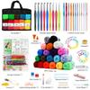 Inscraft Crochet Kit 20 Colors Acrylic Yarn 105 Pcs Bundle for Beginners & Pros