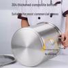 Commercial SUS304 Thick Induction Soup Pot with Lid