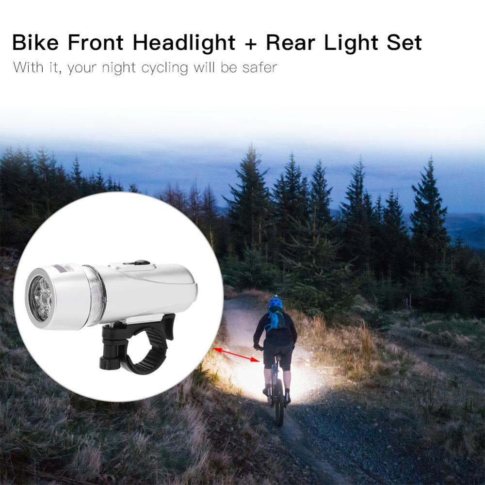 1 Set Front Back Set Bike Lamp 5 LED Bike Front Rear Light Set Riding Lights  for Mountain,Road Bike