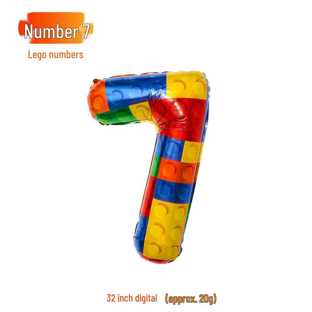 32-Inch Gradient Color Aluminum Foil Number Balloons - US Version