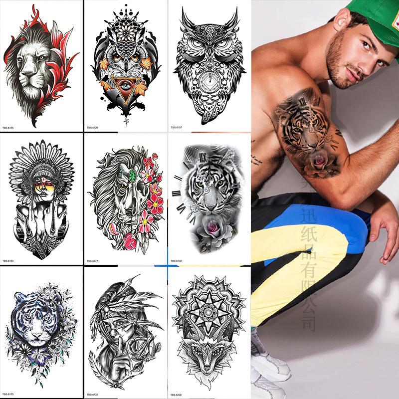 Waterproof Tattoo Stickers, Totem Animal Flowers, Tattoo Stickers Tattoo