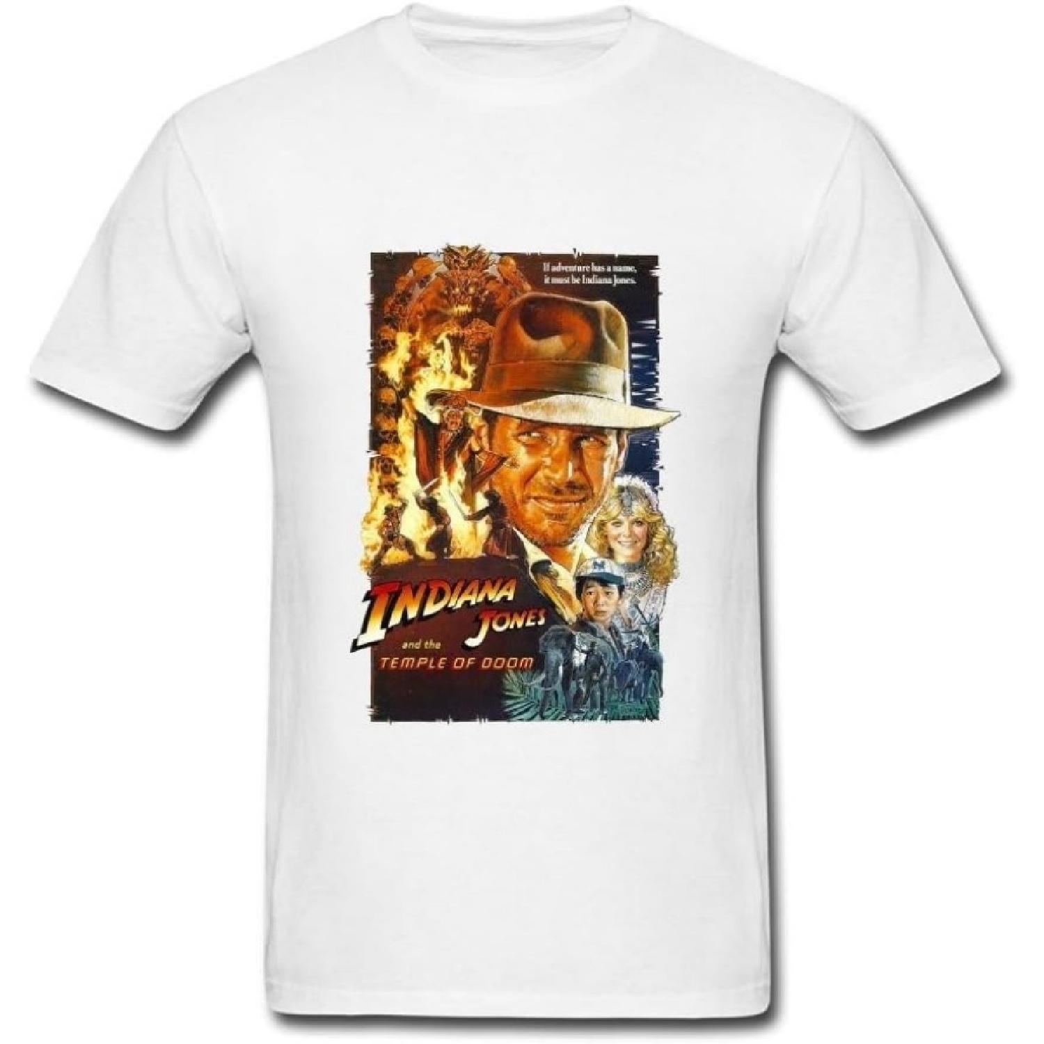 JuDian Футболка Индиана Джонс Храм Судьбы для Мужчин XXXXXL белый