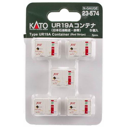 KATO N Gauge UR19A Container, Japan Oil Transportation, Red Stripe, Set of 5, 23-574, Model Railroad Supplies