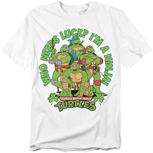 Teenage Mutant Ninja Turtles Unisex Adult St. Patrick's Day Who Needs Luck T-Shirt
