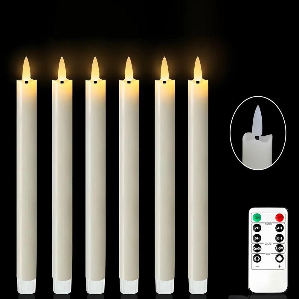Remote Controlled 3D Flame Flickering Candles Real Waxy Texture Fake Candle Lights  Christmas Décor