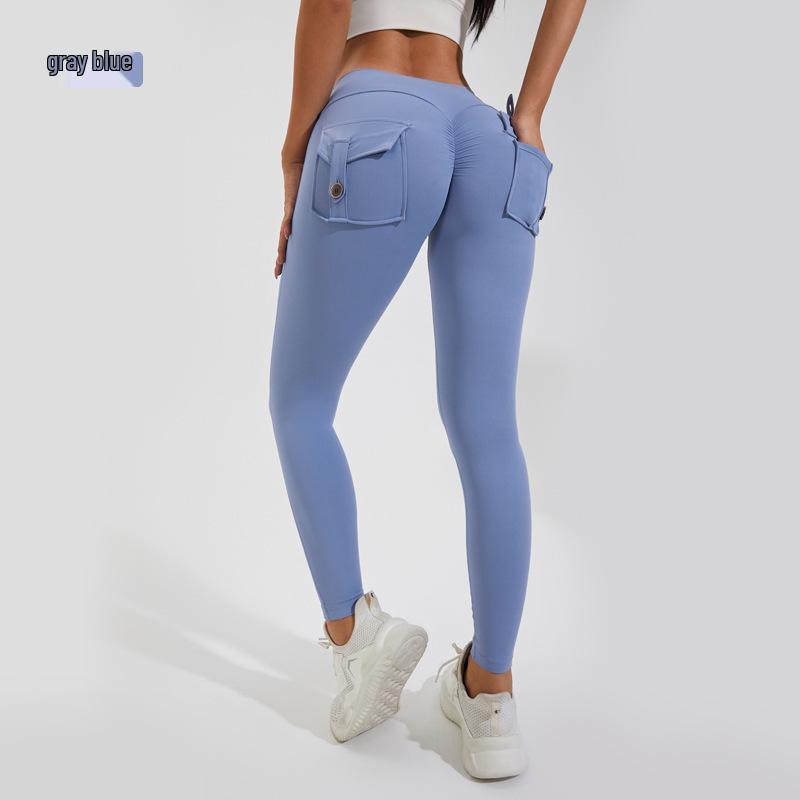 2024 Women's Peach Hip Yoga Pants with Pockets – Fitness Workwear Tights for Hip-lifting