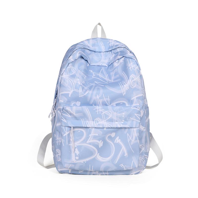 

Студенческая школьная сумка, большой вместимости, рюкзак, женский рюкзак с рисунком граффити синий