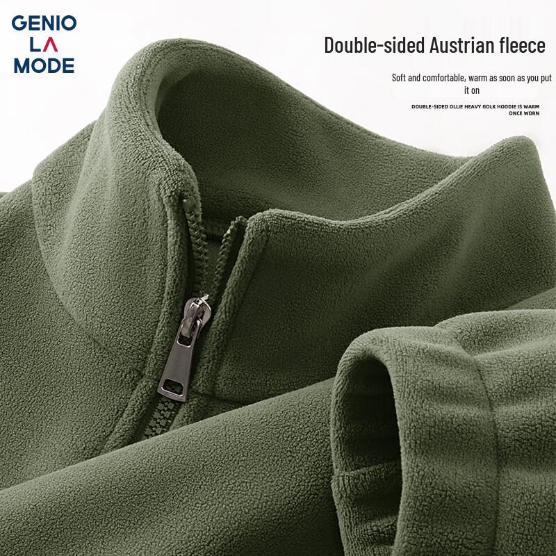 

GENIOLAMODE Men s Thickened Fleece Stand Collar Jacket 2XL