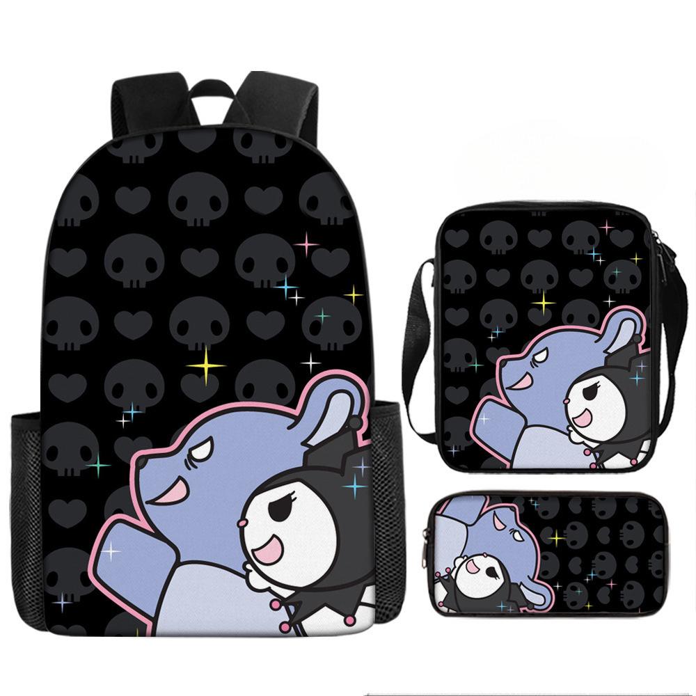 School Bag Student Backpack Cute Girl Lightweight Backpack Large Capacity Three-Piece Backpack