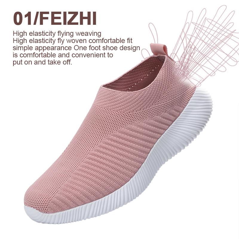 Nouvelles Chaussures Roses pour Femmes Baskets Souples Légères et Confortables Chaussures à Enfiler pour Femmes Mocassins Paresseux Chaussures de Marche pour Femmes Taille 36-42