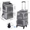 Double-layer Pet Trolley Bag Large Space Portable Outdoor Travel Silent Easy To Put Two Cat Foldable Oxford Cloth Pet Bag