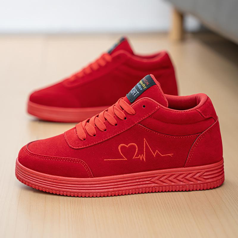 

Love couple shoes one lucky big red casual board shoes student hip hop sports 35 красный