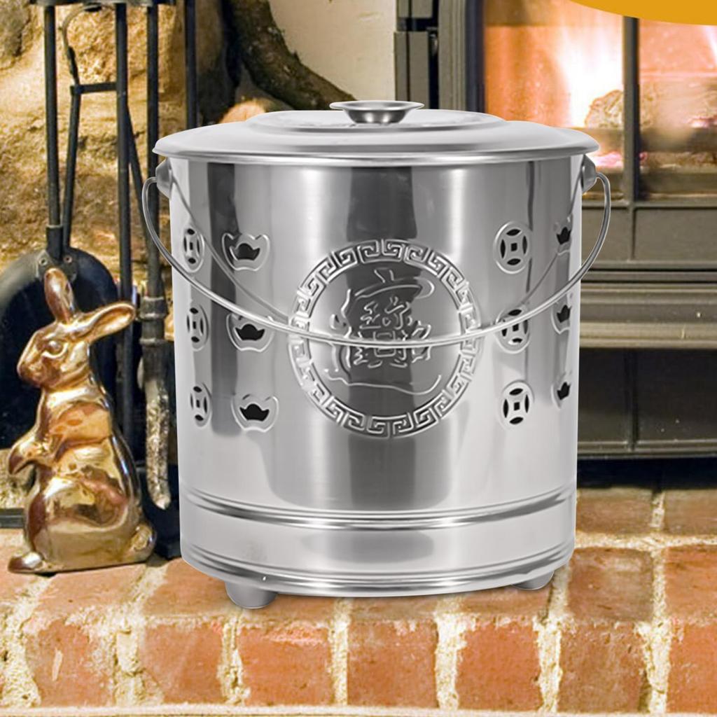 Burn Barrels For Outside Paper Burner Portable Stainless Cage With Lid Fire Hook And Liner Safe For Patio Garden Balcony Deck
