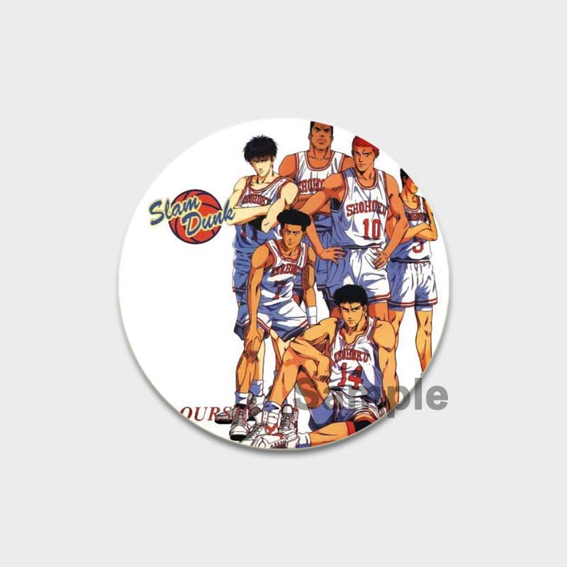 32/44/58MM Handmade Anime Lapel Pins, Kaede, Rukawa, Ryota, Miyagi, Hisashi, Mitsui, Kawaii, Figure Brooches for Bag Clothes