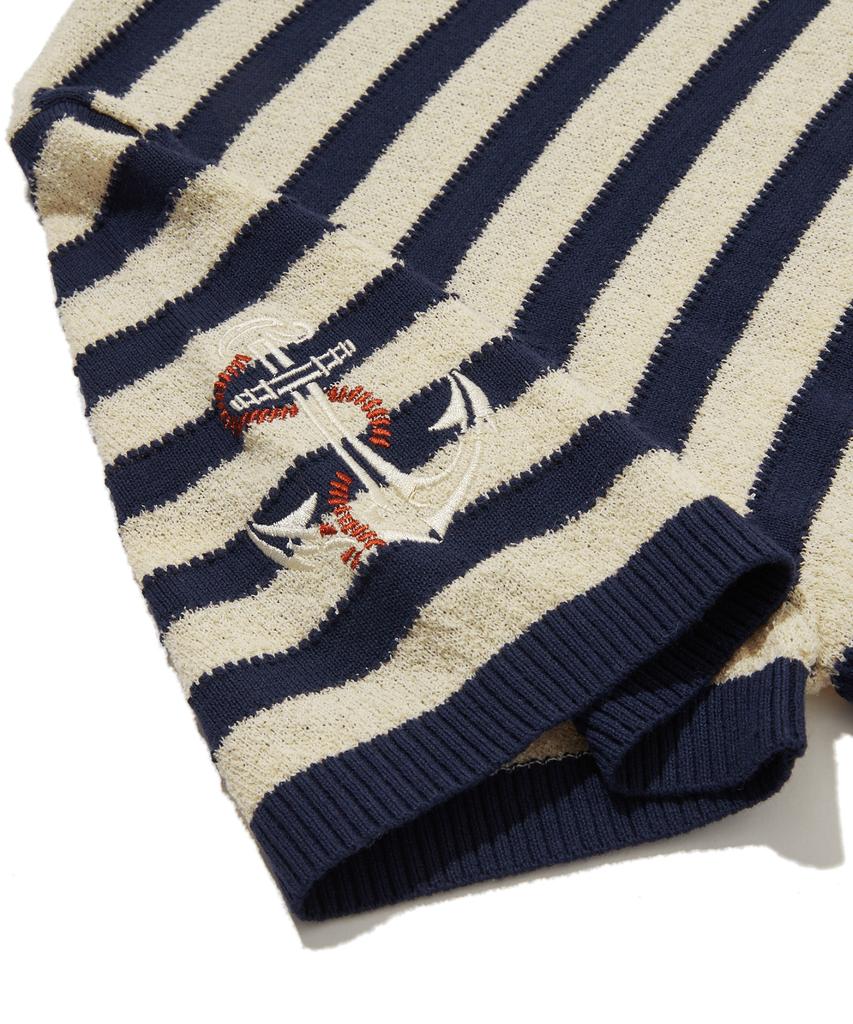 PENFIELD Round Neck Striped Short Sleeve Knit Navy_Fs2Nt60U
