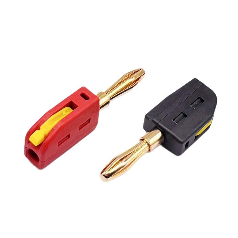 4mm Quick Wire Connect Gold-plated Copper Banana Connectors Plugs Audio Copper Speakers Amplifier 32A 4mm Solderless Banana Plug