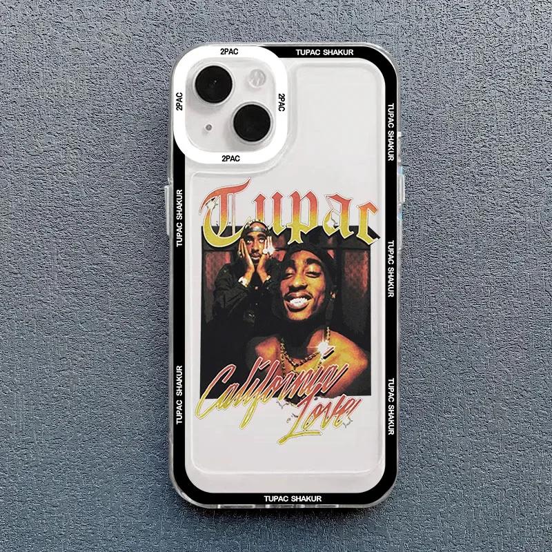 Rapper 2pac Singer Tupac Phone Case for iPhone 17 16 15 14 13 12 11 Pro Max Mini SE 7 8 Plus Air Shockproof Transparent Cover