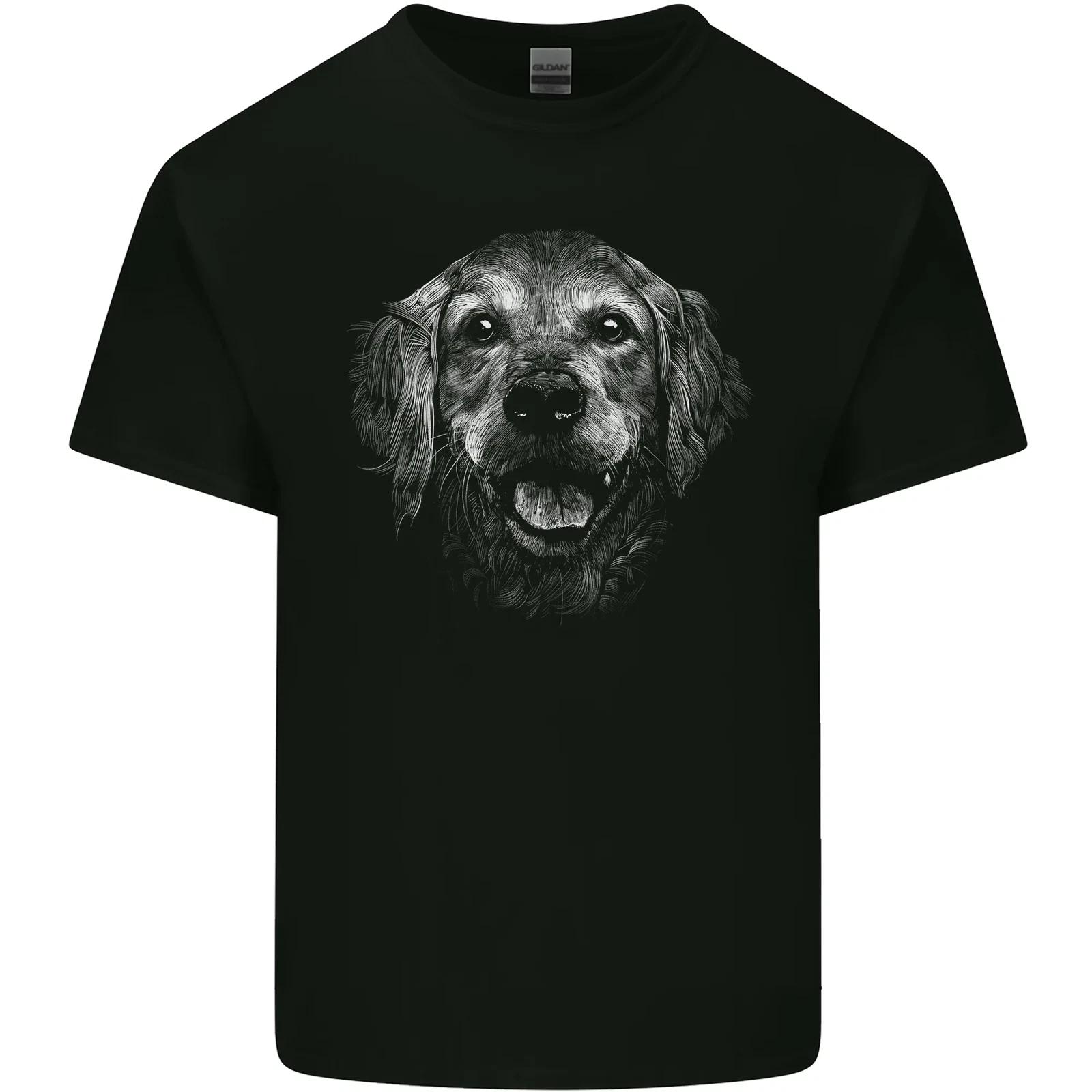 A Golden Retriever Face Kids T-Shirt Childrens S