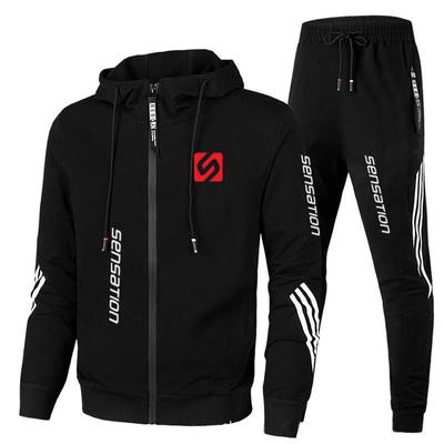 New Men's Sportswear Spring and Autumn Zipper Hoodie Coat + Sports Pants Jogging Suit Outdoor Fitness Men's Clothing