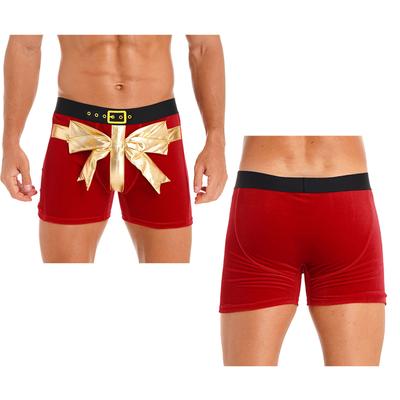 Christmas Holiday Festival Costume Men's Velvet Shorts Trunks Underpants Fancy Dress Party