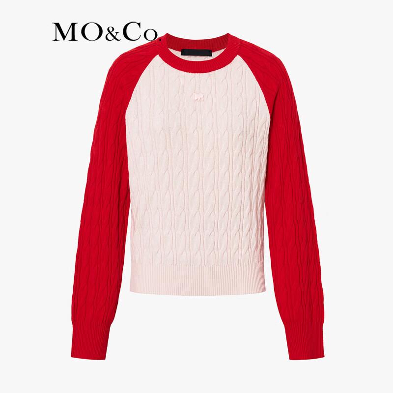 MO&Co. Women's Merino Wool Cashmere Blend Cable Knit Sweater