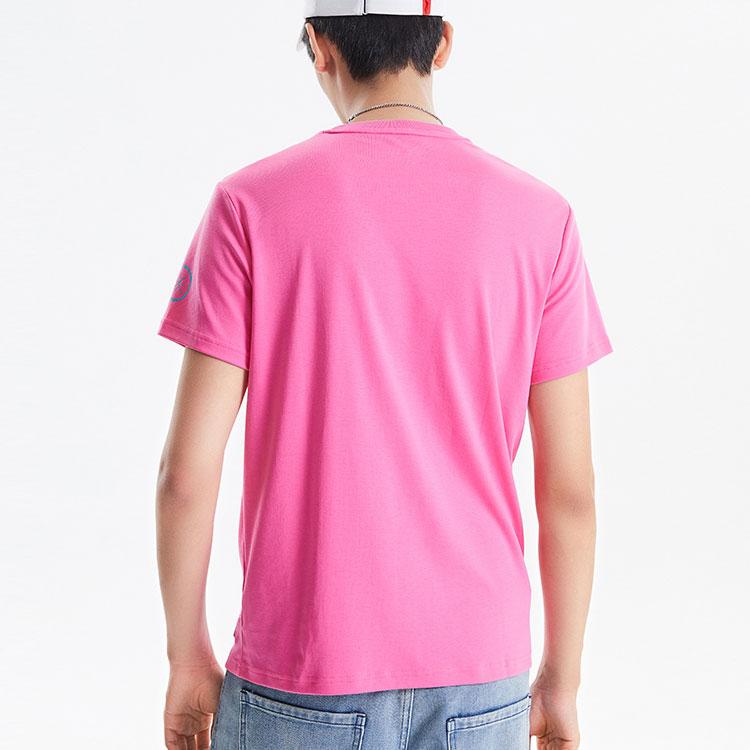 Li-Ning Wade Series Cartoon Print Round Neck T-Shirt Men Tops Blush-Pink AHSQ475-5