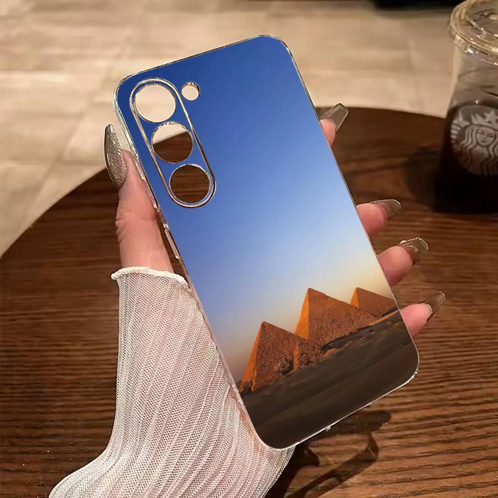 The E-Egyptian -P-Pyramids Clear Phone Case for Samsung Galaxy A71, A70, A52, A51, A40, A30