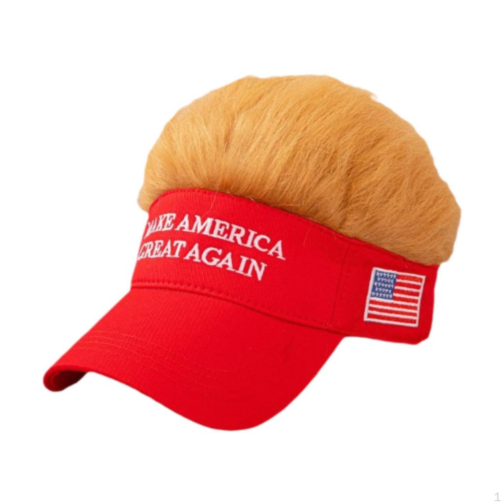 Men Hat with Hair Wig Cap Stylish Sun Decorative Visor Baseball for Outdoor