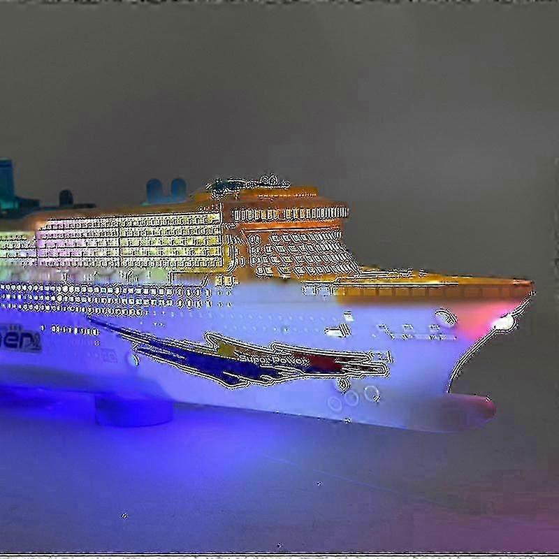 Elektrisches Spielzeugboot Simulationsmodell, Fernsteuerbares Kreuzfahrtschiff für Kinder, Wasserdichtes Schnellboot mit LED-Leuchten, Geschenk für Jungen und Mädchen