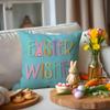Easter Pillowcase Colorful Letters Linen Print Festive Decoration Home Sofa Cushion Cover Pillowcase