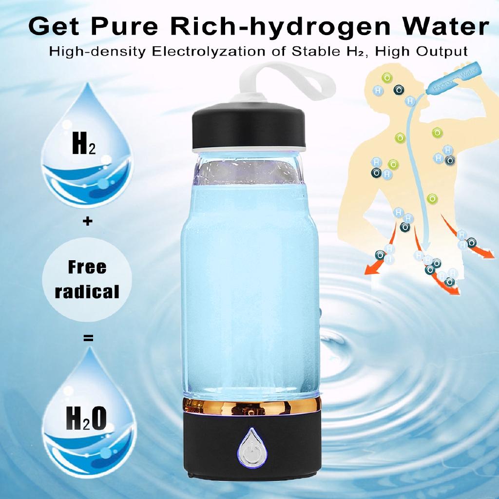 380ML Hydrogen-Water Generator Alkaline Maker Antioxidant USB Rechargeable Portable Hydrogen-Rich Water Filter Cup Ionizer New