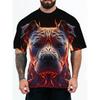 Summer Round Neck 3D Animal Patterns Print Top Fashionable Casual Short Sleeved Men's T-shirts