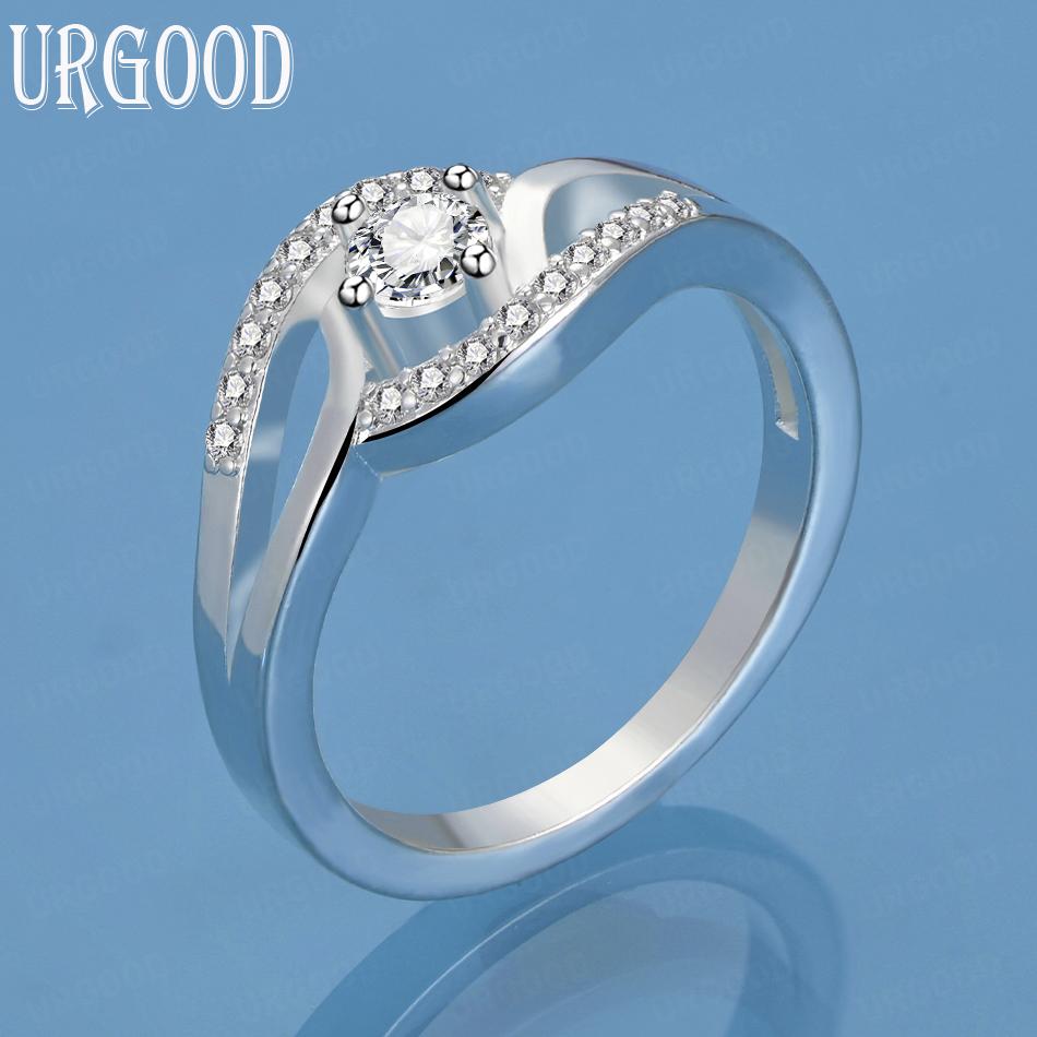 925 Sterling Silver Fashion Jewelry AAA Zircon Wedding Ring