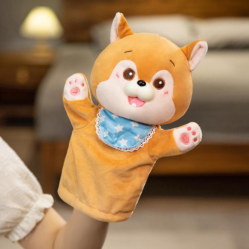 Animal Shiba Inu Cat Hand Puppet Plush Toy Doll Kindergarten Story Show Hand Puppet Children's Ragdoll