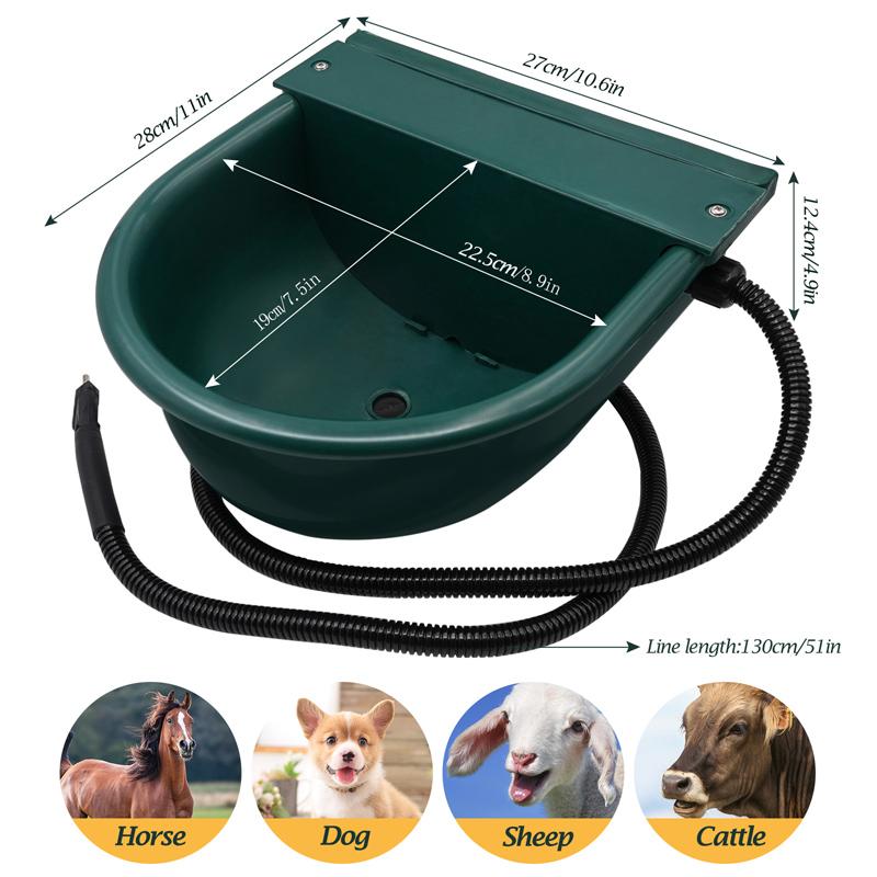 Adăpător electric cu încălzire 220V pentru vaci, cu plutitor, jgheab cu apă pentru cal, capră, câine, castron cu apă, accesorii, adăpător pentru oi, câine, animal de companie, vite