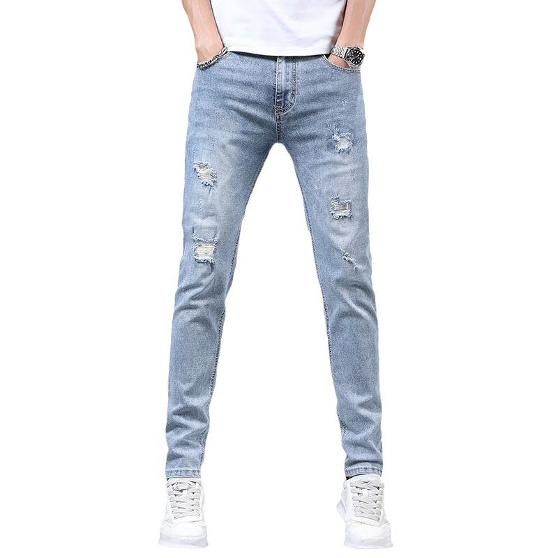 Summer Korean Classic Streetwear Cowboy Pants Men Fashionable Comfortable Boyfriend Skinny Jeans Men's