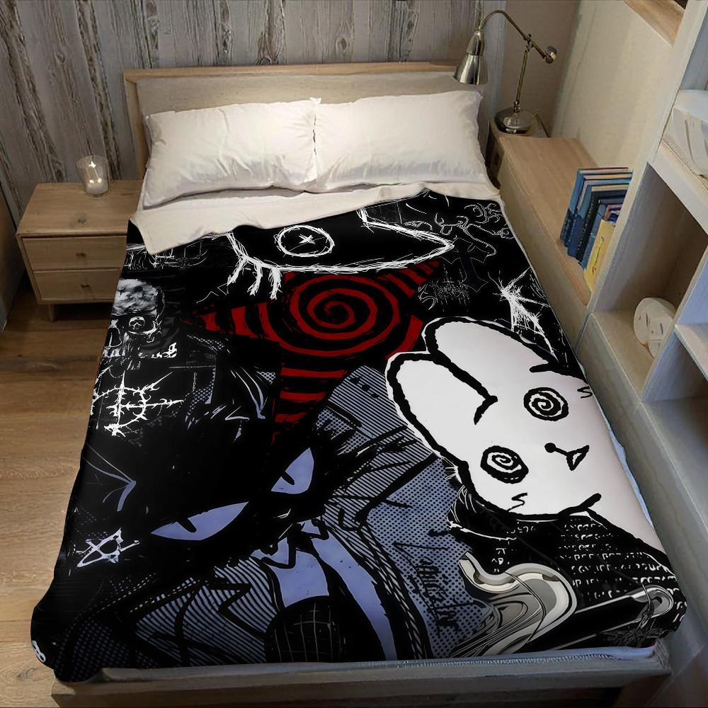 Gothic Dark Art Collage Flannel Blanket Warm Soft Halloween Christmas Couch Warm Cozy Decorative Decor Gift For All Season