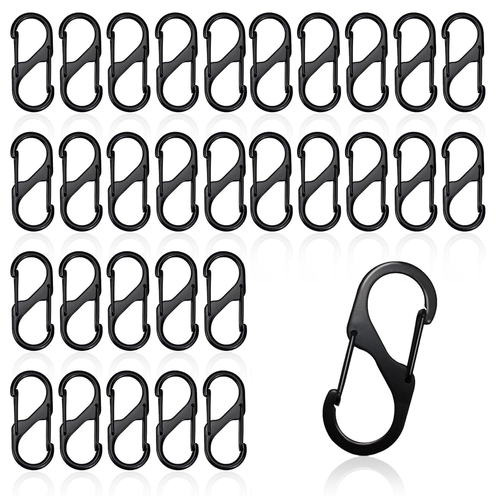 30 Pieces S-shaped Carabiner Carabiner Small Stylish Ultra Lightweight Multifunctional 4cm x 1.8cm