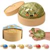 Jucarie Anti-Stres Squishy Dumpling pentru Adulti si Copii, 9 cm, Slow Rising, cu Cos Steamer, Auriu
