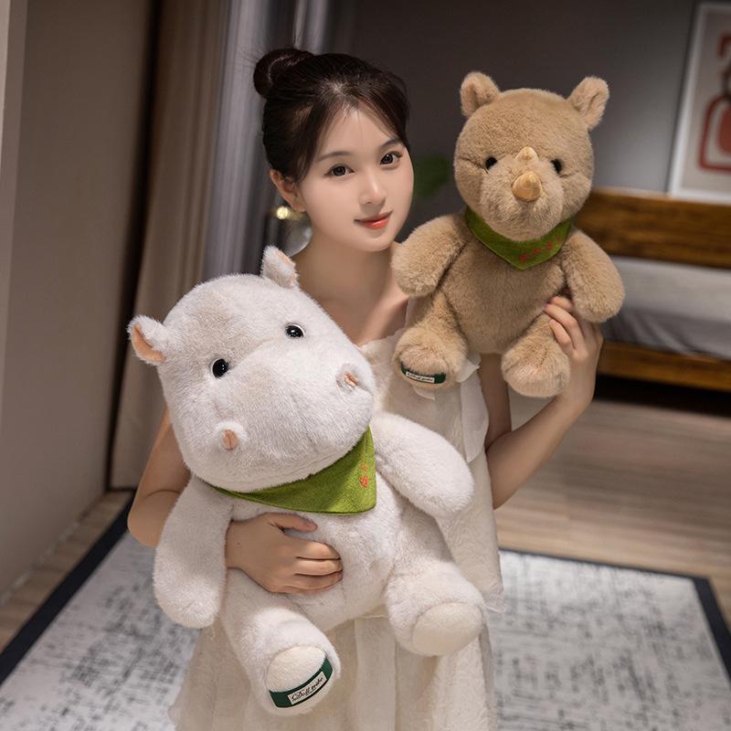 Série Selva Brinquedo de Pelúcia Elefante Boneca Hipopótamo Boneca Urso Marrom Presente de Aniversário para Crianças